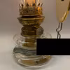 Väggfotogenlampa med rund mässingsreflektor 14'''