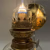 Väggfotogenlampa med rund mässingsreflektor 14'''