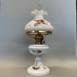Fotogenlampa handmålad med dito skärm 14'''