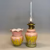 Handmålad liten rosa/gul nattlampa 2'''
