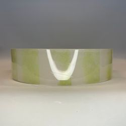 258 mm - Glasringscylinder ljusgrön med ränder (äldre)