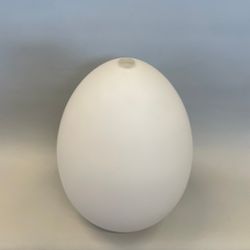 Stor glasäggskupa vit med hål Ø 20/90 mm (äldre)