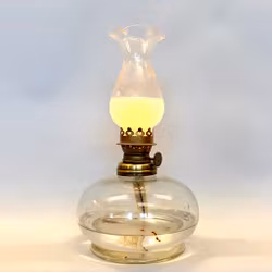 Liten oljelampa med halvfrostat glas 5'''