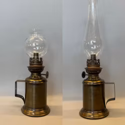 Grynet 6''' patinerad fotogenlampa för bord/vägg