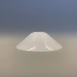 Skomakarskärm kraglös opalvit 20 cm (hål Ø 42 mm)