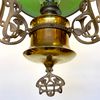 Antik jugendfotogenlampa med kragskärm i celadon 20'''