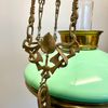 Antik jugendfotogenlampa med kragskärm i celadon 20'''