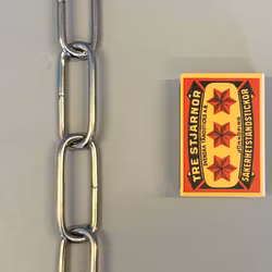 Större klassisk järnkedja (matt nickel) 20x49 mm