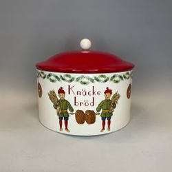 Knäckebrödsburk rund i plåt - julmotiv