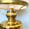 Mässingsfotogenlampa på fot med skärm 14'''