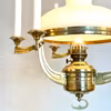 Antik takfotogenlampa i mässing 14''' för 6 ljus