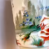 Brittisk mintgrön Duplexfotogenlampa med blomstermotiv