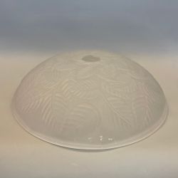 339 mm - Plafondglas frostat mönstrat med hål Ø 41 mm (äldre)