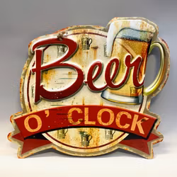 Plåtskylt: Beer o´clock