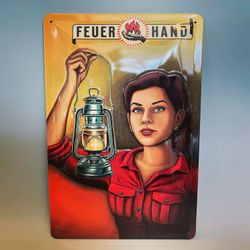 Nostalgiskylt i plåt "Feuerhand"