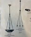 360 mm - Plafondglas marmorerat med tre hål för snörupphängning (äldre)