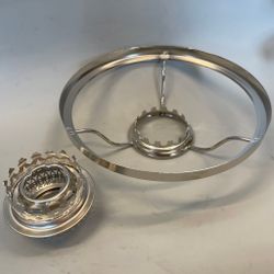 Skärmring + galleri till fotogenlampa förnicklad (Ø 39 mm - 190 mm) - Passar 14''' innerdel