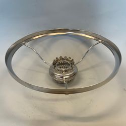 Skärmring + galleri till fotogenlampa förnicklad (Ø 39 mm - 235 mm) - Passar 14''' innerdel