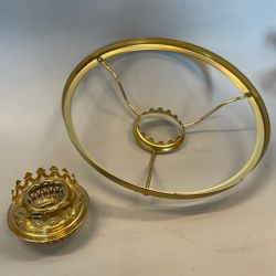 Skärmring + galleri till fotogenlampa mässing (Ø 39 mm - 235 mm) - Passar 14''' innerdel