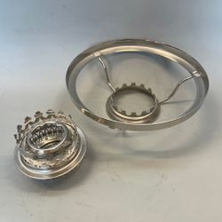 Skärmring + galleri till fotogenlampa förnicklad (Ø 39 mm - 155 mm) - Passar 14''' innerdel