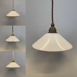 Skomakarlampa kraglös opalvit mellan 20 cm