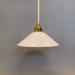 Skomakarlampa kraglös opalvit mellan 20 cm