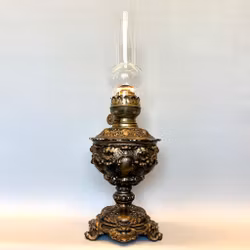Bronsfärgad urnfotogenlampa 20'''