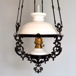 Antik svart klassisk takfotogenlampa 14'''