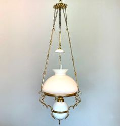 Antik takfotogenlampa - delvis 1870-tal 10'''