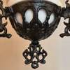Antik takfotogenlampa med tre ljusarmar 14'''