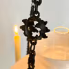 Antik takfotogenlampa med tre ljusarmar 14'''