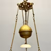 Antik korgfotogenlampa med vit kragkärm 14'''