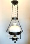 Riktigt stor takfotogenlampa i svart hamrat järn 20'''