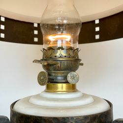 Riktigt stor takfotogenlampa i svart hamrat järn 20'''