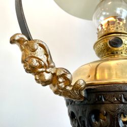 Takfotogenlampa i svart/guld och mässing 15'''