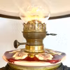 Stor antik takfotogenlampa i majolika 20'''