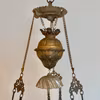 Stor antik takfotogenlampa i majolika 20'''