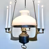 Antik takfotogenlampa i mässing 14''' för 6 ljus