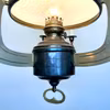 Antik takfotogenlampa i mässing 14''' för 6 ljus