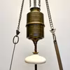 Antik takfotogenlampa i mässing 14''' för 6 ljus