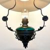Takfotogenlampa i svart och mörkgrönt glas 15'''