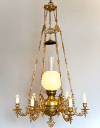 Sexarmad takfotogenlampa antik 20''' med Eddabrenner