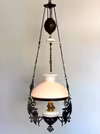 Antik svart bevingad fotogenlampa 10'''
