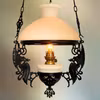 Antik svart bevingad fotogenlampa 10'''