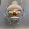 Antik korgfotogenlampa i gjutjärn 14'''
