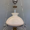 Antik korgfotogenlampa i gjutjärn 14'''