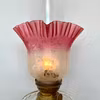 Stilig bordsfotogenlampa med rosa tulpankupa 14'''