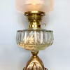 Antik bordsfotogenlampa med kupa på jugendfot 14'''