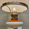 Bordsfotogenlampa i vasmodell med förnicklade detaljer 14'''