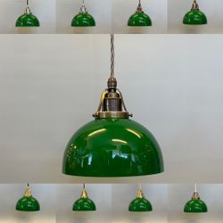 Skålformad lampa mörkgrön 17 cm